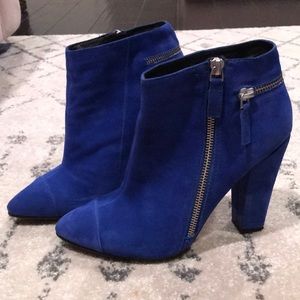 Aldo Blue Suede Booties Size 8
